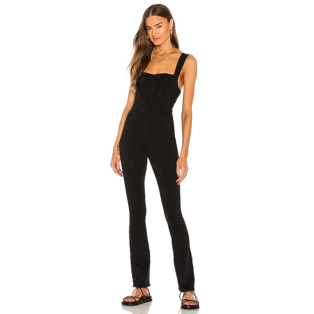Free People Light My Fire Jumpsuit in Black As Night Size XS